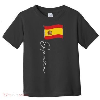 Spain Signature Flag Pole White Patriotic Spanish Flag Toddler T-Shirt