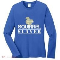 Squirrel Slayer Funny Hunting For Squirrel Hunters Gift Women's Long Sleeve Shirt thumb 0
