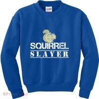 Squirrel Slayer Funny Hunting For Squirrel Hunters Gift Kids Sweatshirt thumb 0