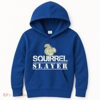 Squirrel Slayer Funny Hunting For Squirrel Hunters Gift Kids Hoodie thumb 0