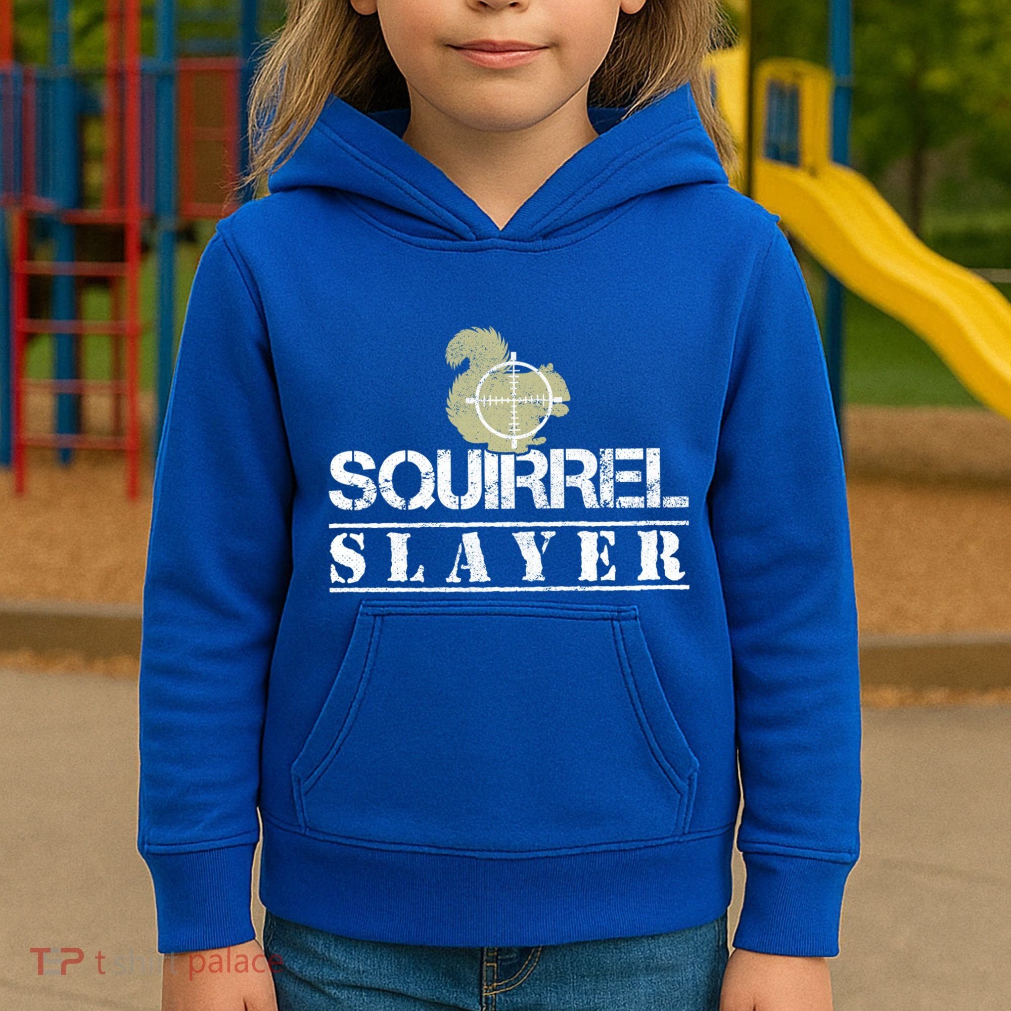Squirrel Slayer Funny Hunting For Squirrel Hunters Gift Kids Hoodie