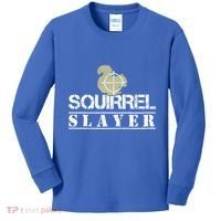 Squirrel Slayer Funny Hunting For Squirrel Hunters Gift Kids Long Sleeve Shirt thumb 0