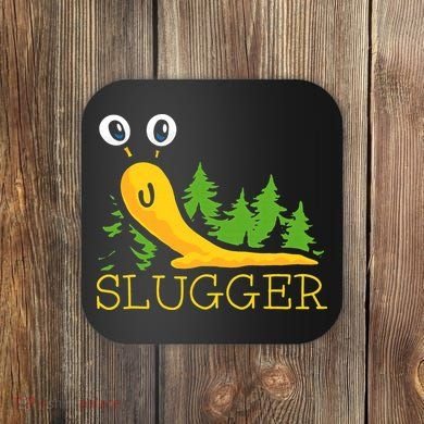 Slugger Slug – Funny Banana Slug Expert Baseball Game Player Coaster