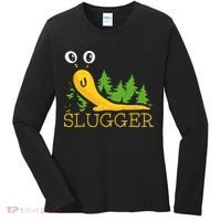 Slugger Slug – Funny Banana Slug Expert Baseball Game Player Women's Long Sleeve Shirt thumb 0