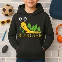 Slugger Slug – Funny Banana Slug Expert Baseball Game Player Kids Hoodie thumb 2