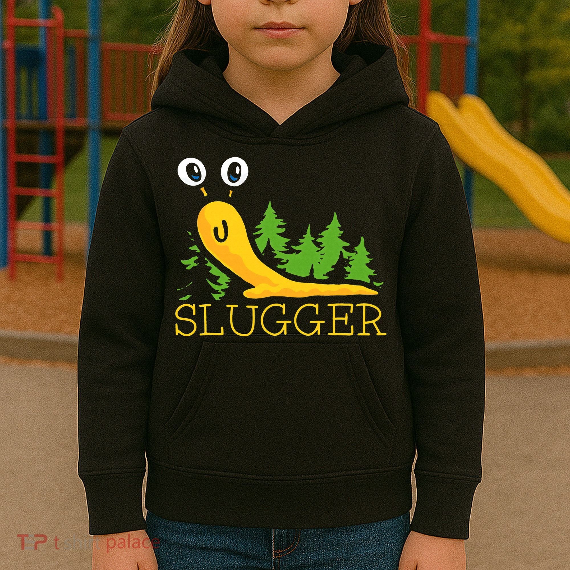 Slugger Slug – Funny Banana Slug Expert Baseball Game Player Kids Hoodie