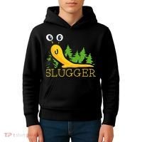 Slugger Slug – Funny Banana Slug Expert Baseball Game Player Kids Hoodie thumb 4