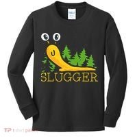 Slugger Slug – Funny Banana Slug Expert Baseball Game Player Kids Long Sleeve Shirt thumb 0