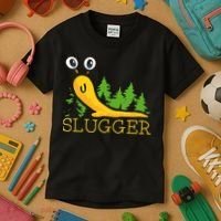 Slugger Slug – Funny Banana Slug Expert Baseball Game Player Kids T-Shirt thumb 3