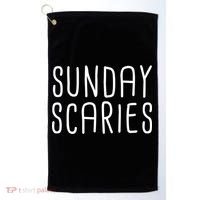 Sunday Scaries Funny Lazy Meme Dreading Monday Sad Mood Gift Golf Towel thumb 0