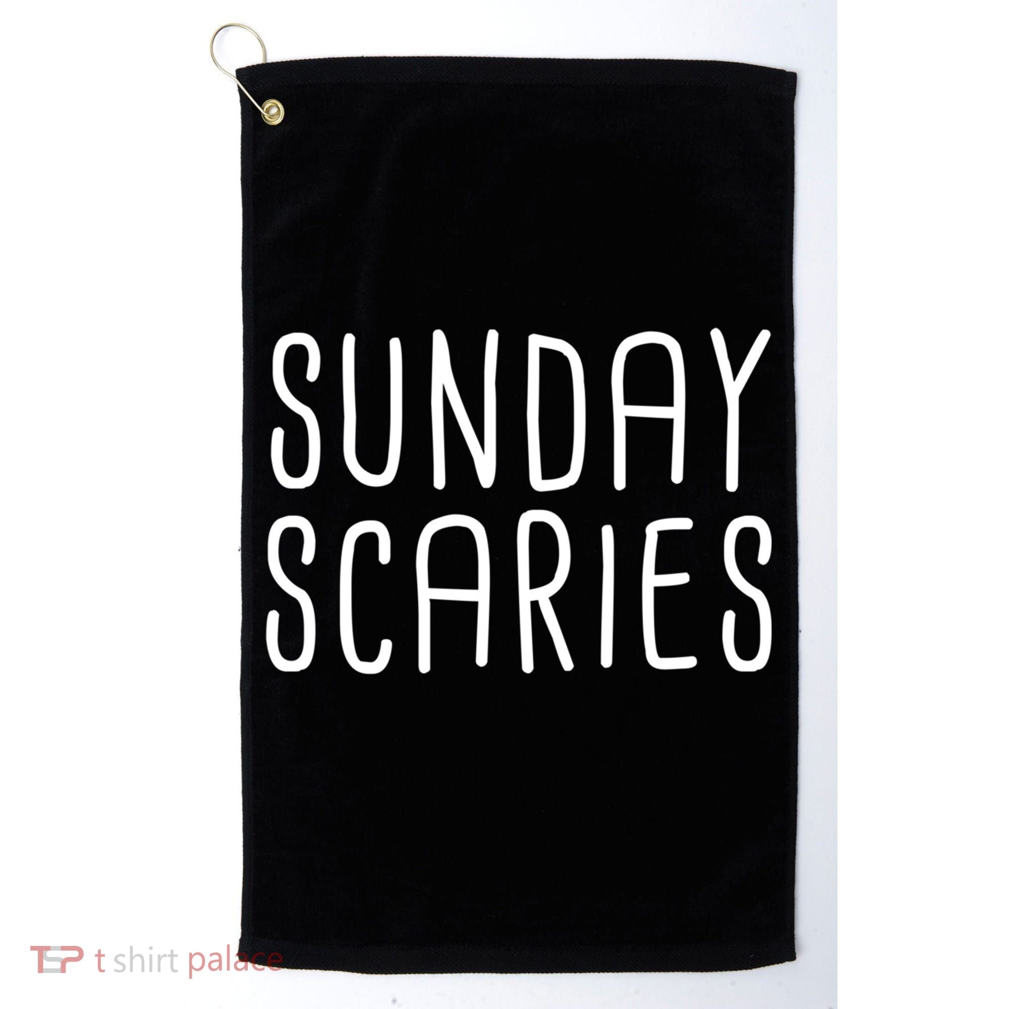 Sunday Scaries Funny Lazy Meme Dreading Monday Sad Mood Gift Golf Towel