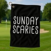 Sunday Scaries Funny Lazy Meme Dreading Monday Sad Mood Gift Golf Towel thumb 1