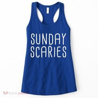 Sunday Scaries Funny Lazy Meme Dreading Monday Sad Mood Gift Women's Tank Top