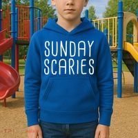 Sunday Scaries Funny Lazy Meme Dreading Monday Sad Mood Gift Kids Hoodie thumb 2