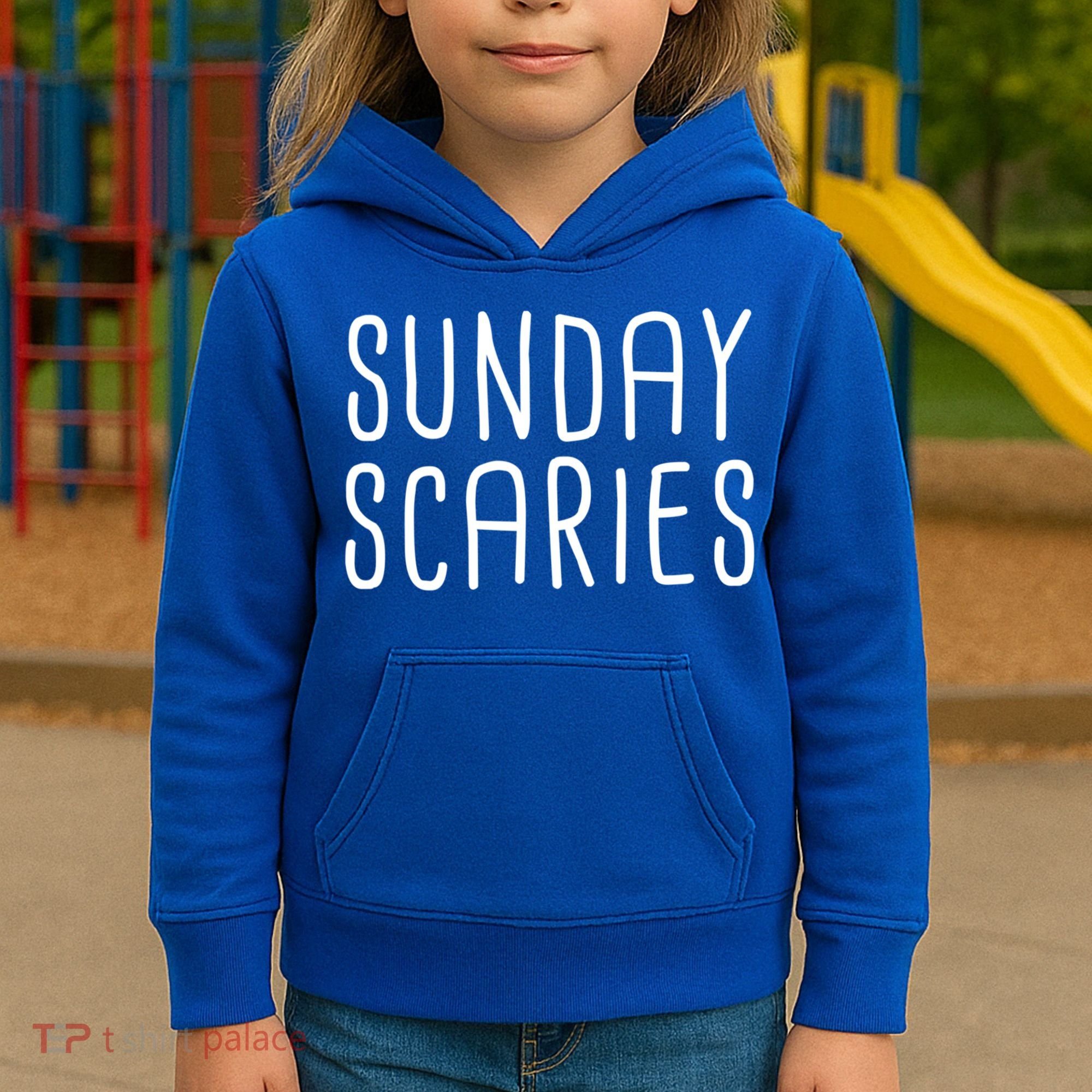 Sunday Scaries Funny Lazy Meme Dreading Monday Sad Mood Gift Kids Hoodie