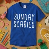 Sunday Scaries Funny Lazy Meme Dreading Monday Sad Mood Gift Kids T-Shirt thumb 3
