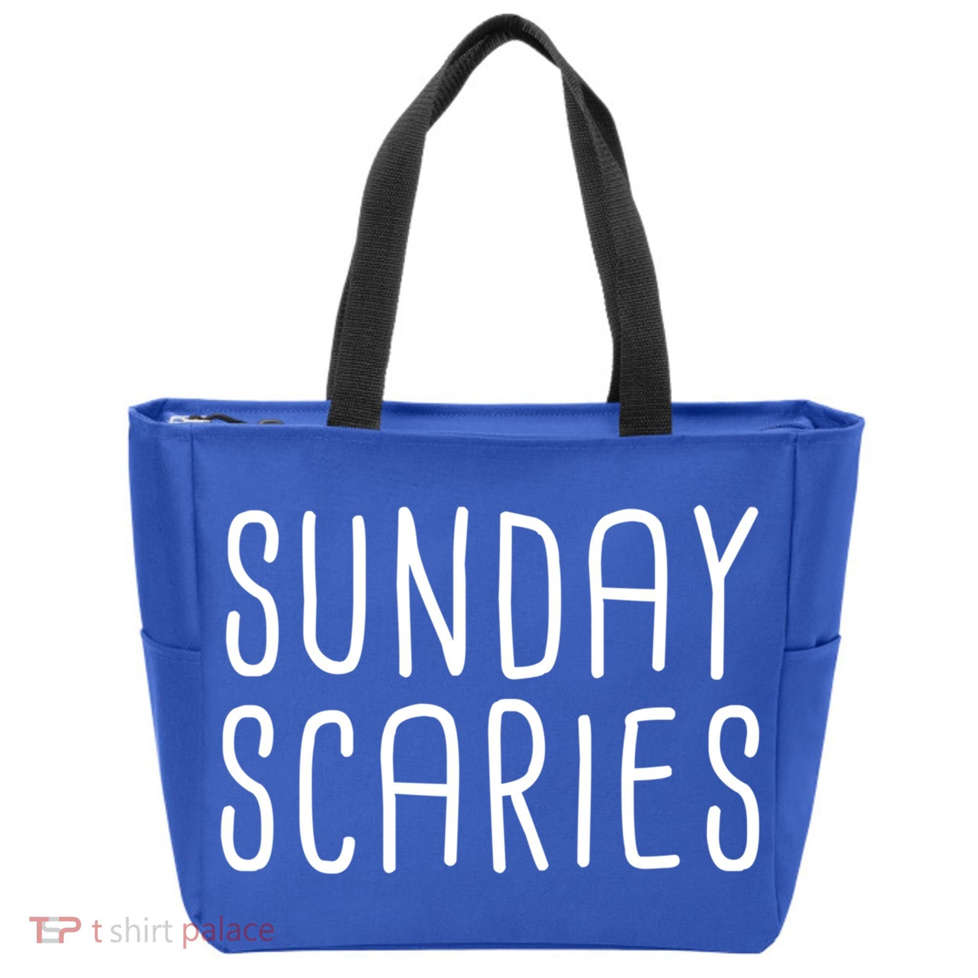 Sunday Scaries Funny Lazy Meme Dreading Monday Sad Mood Gift Tote Bag