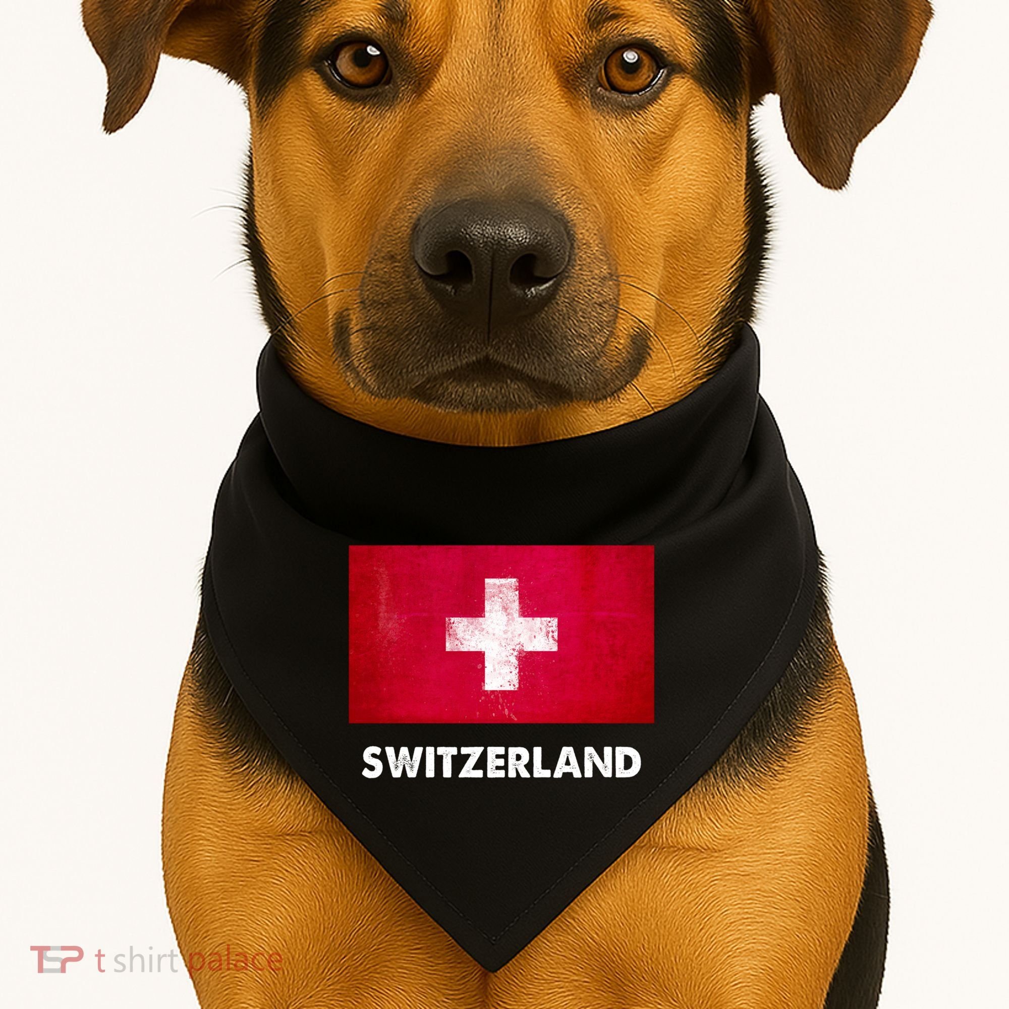 Swiss Switzerland Flag Cute Gift USA-Made Doggie Bandana