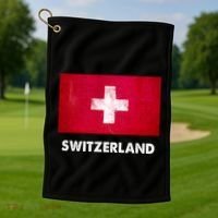 Swiss Switzerland Flag Cute Gift Golf Towel thumb 1
