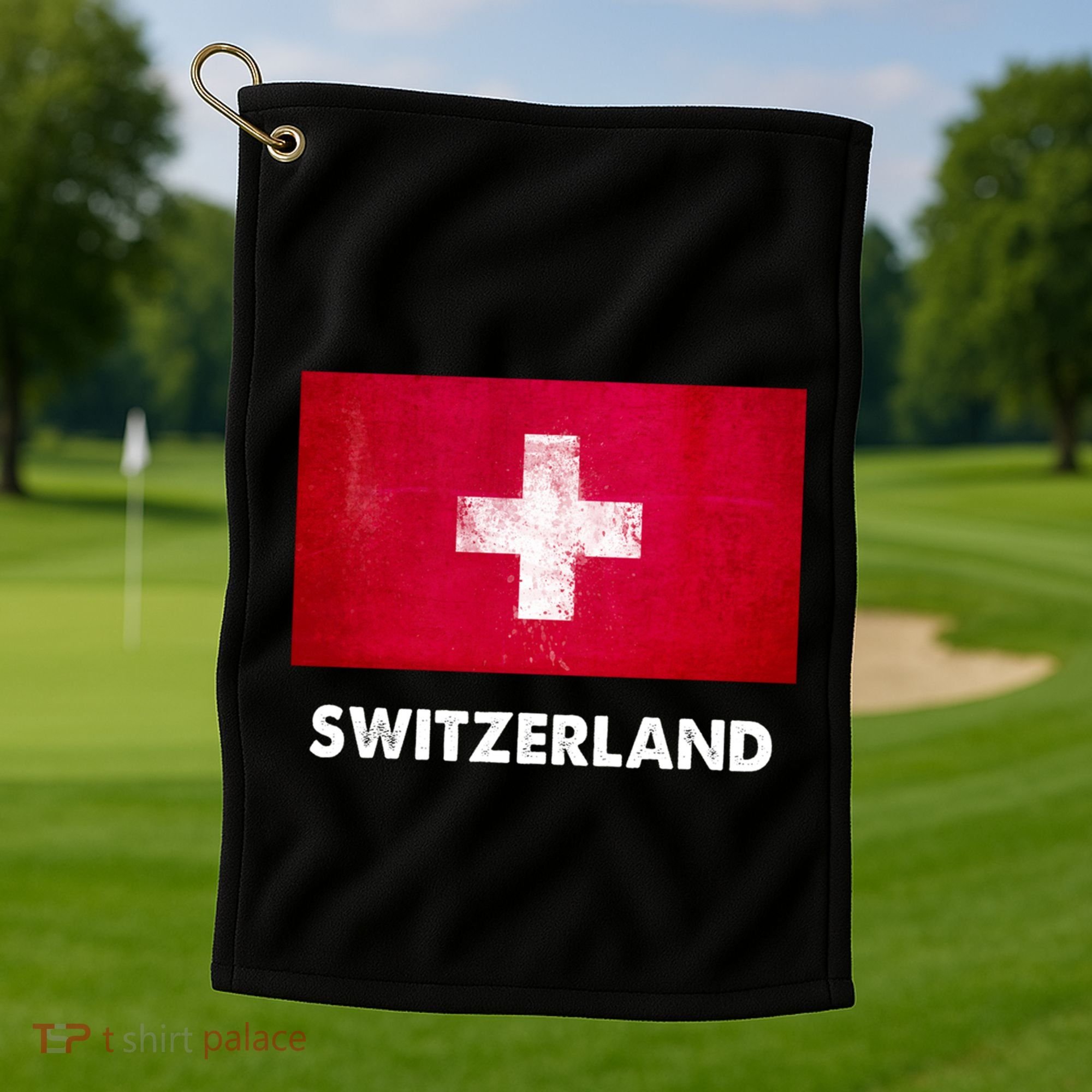 Swiss Switzerland Flag Cute Gift Golf Towel