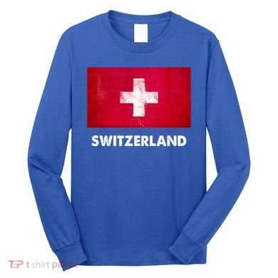 Swiss Switzerland Flag Cute Gift Long Sleeve Shirt