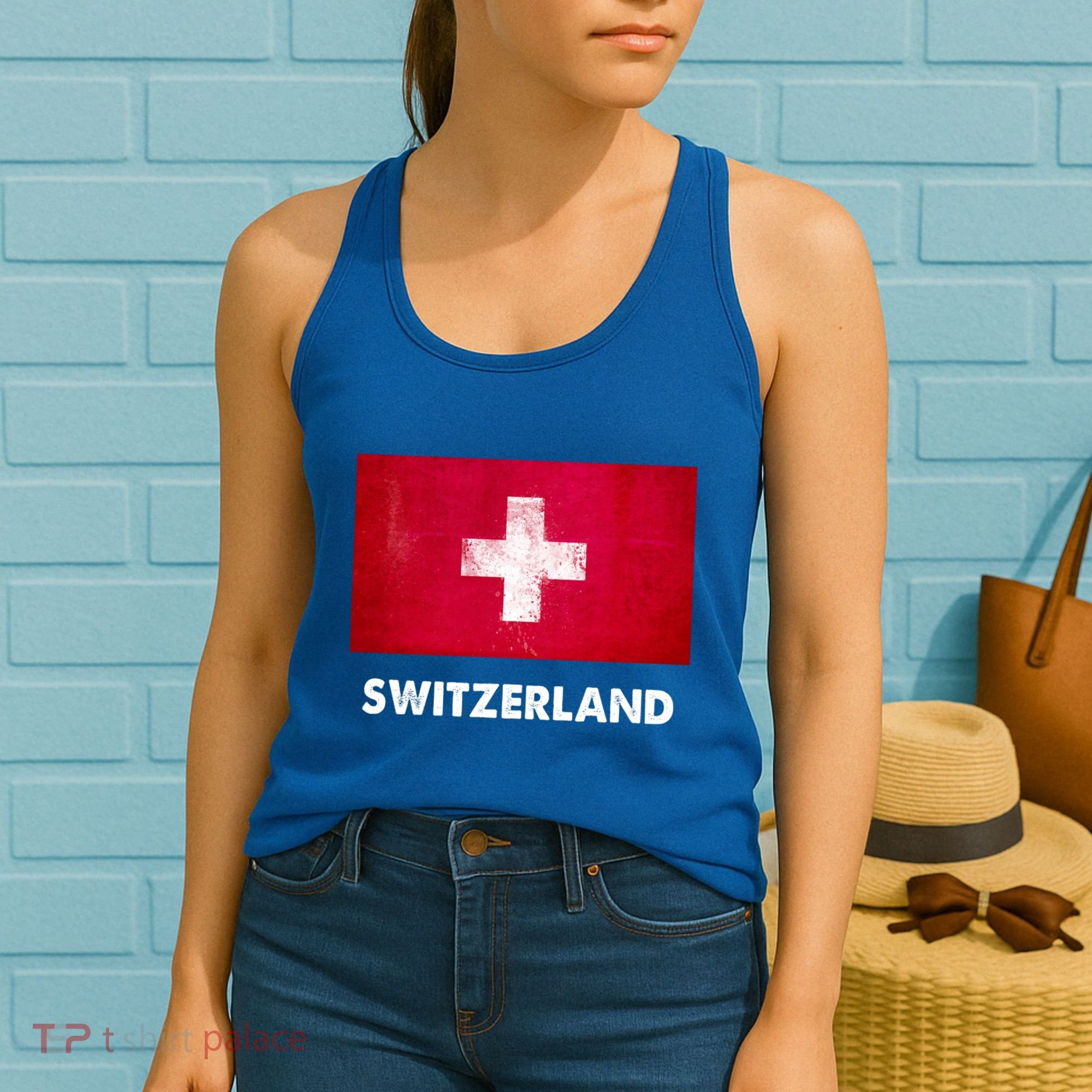 Swiss Switzerland Flag Cute Gift Women's Tank Top