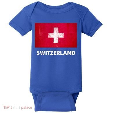 Swiss Switzerland Flag Cute Gift Baby Bodysuit