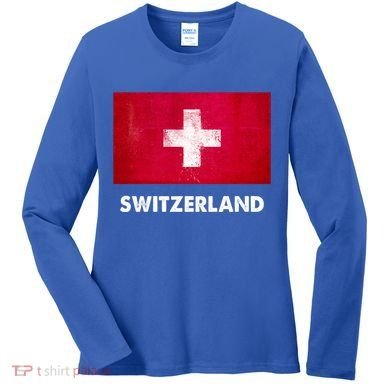 Swiss Switzerland Flag Cute Gift Women's Long Sleeve Shirt