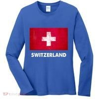 Swiss Switzerland Flag Cute Gift Women's Long Sleeve Shirt thumb 0