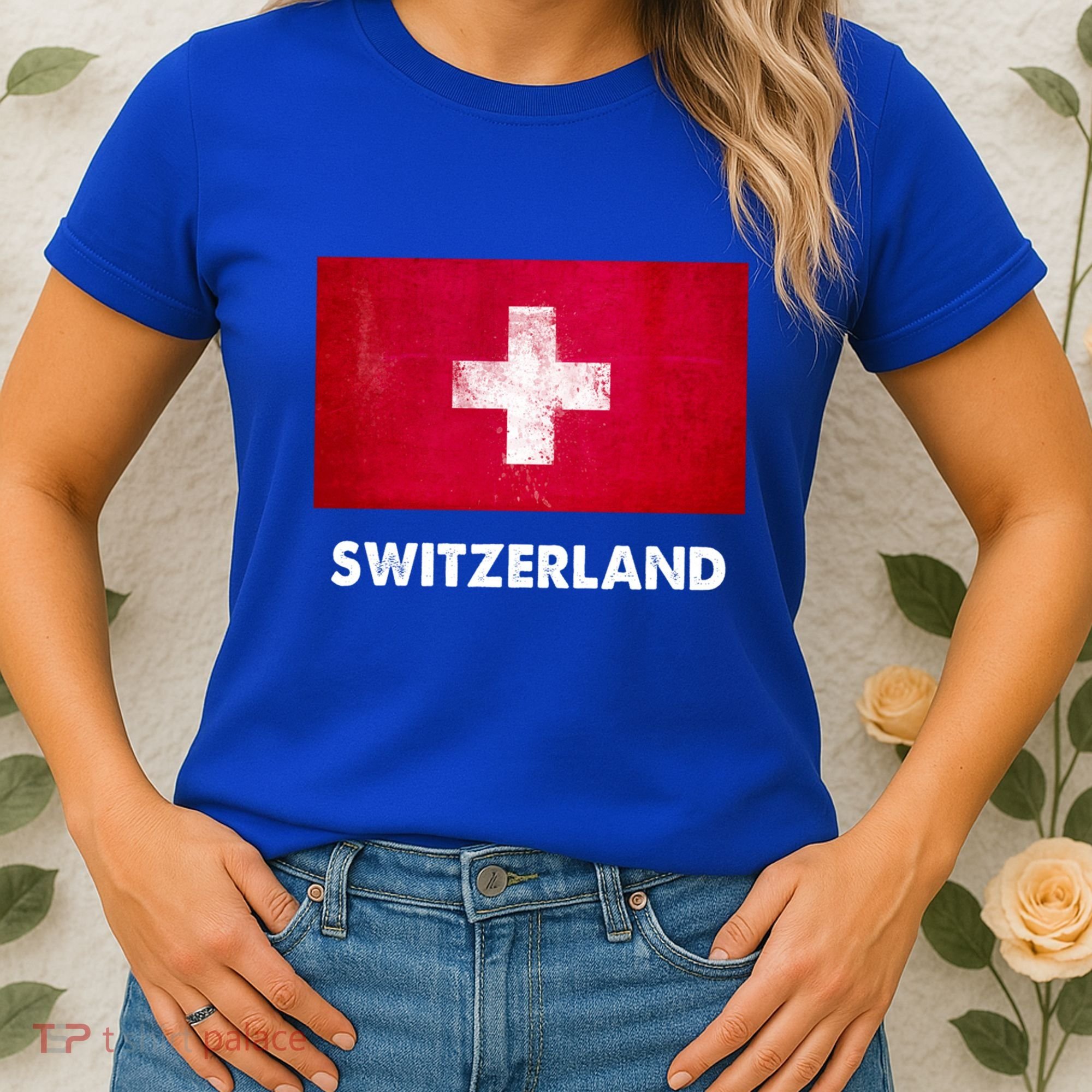 Swiss Switzerland Flag Cute Gift Women's T-Shirt