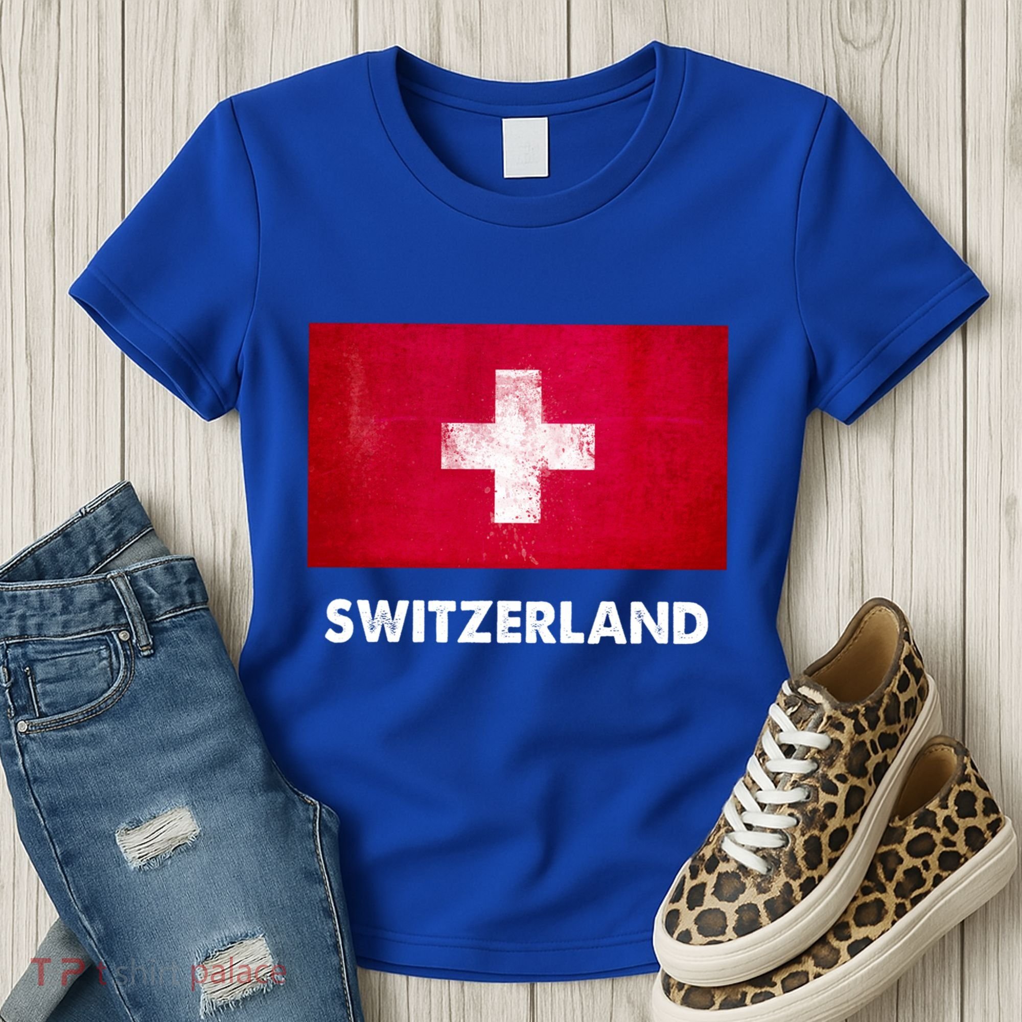 Swiss Switzerland Flag Cute Gift Women's T-Shirt