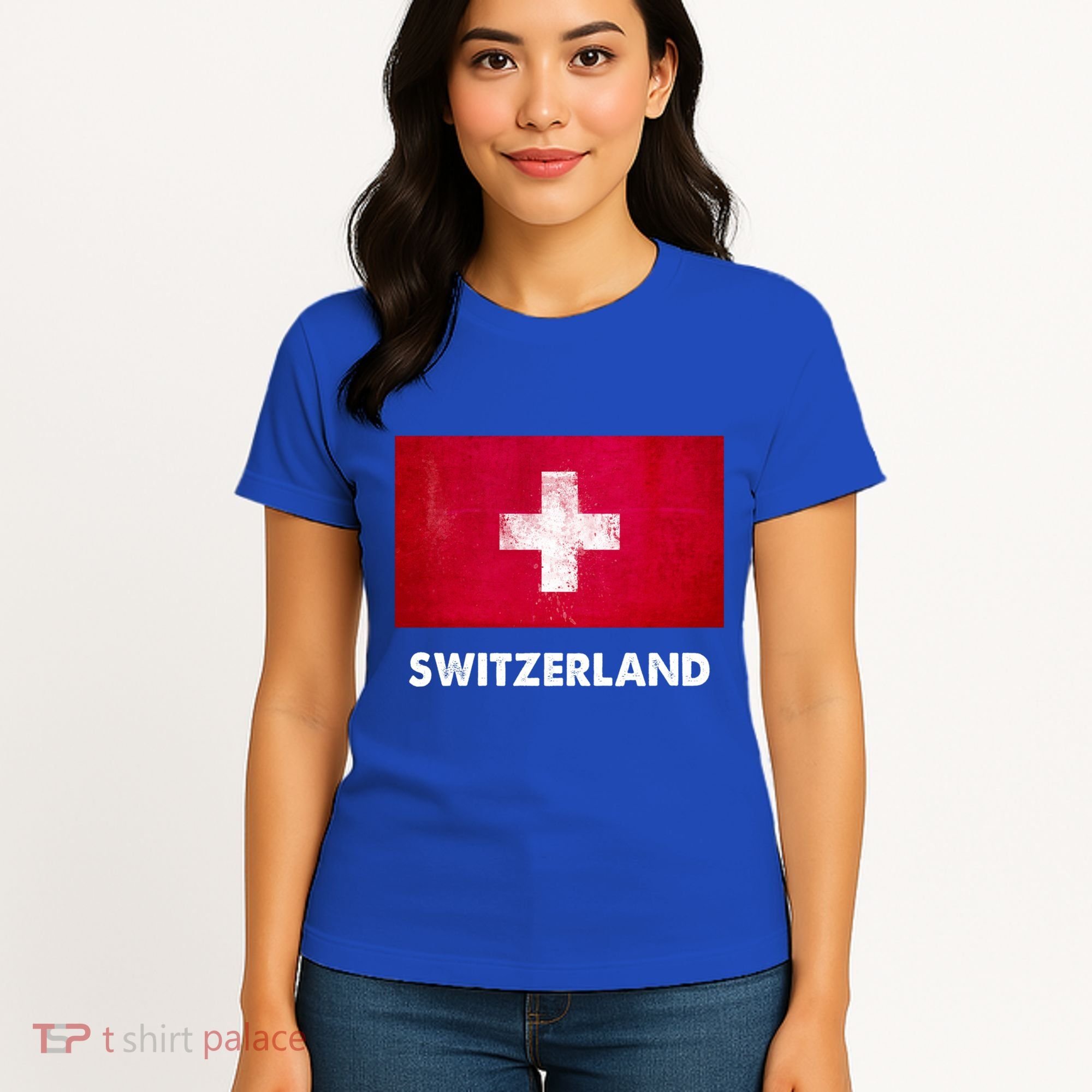 Swiss Switzerland Flag Cute Gift Women's T-Shirt