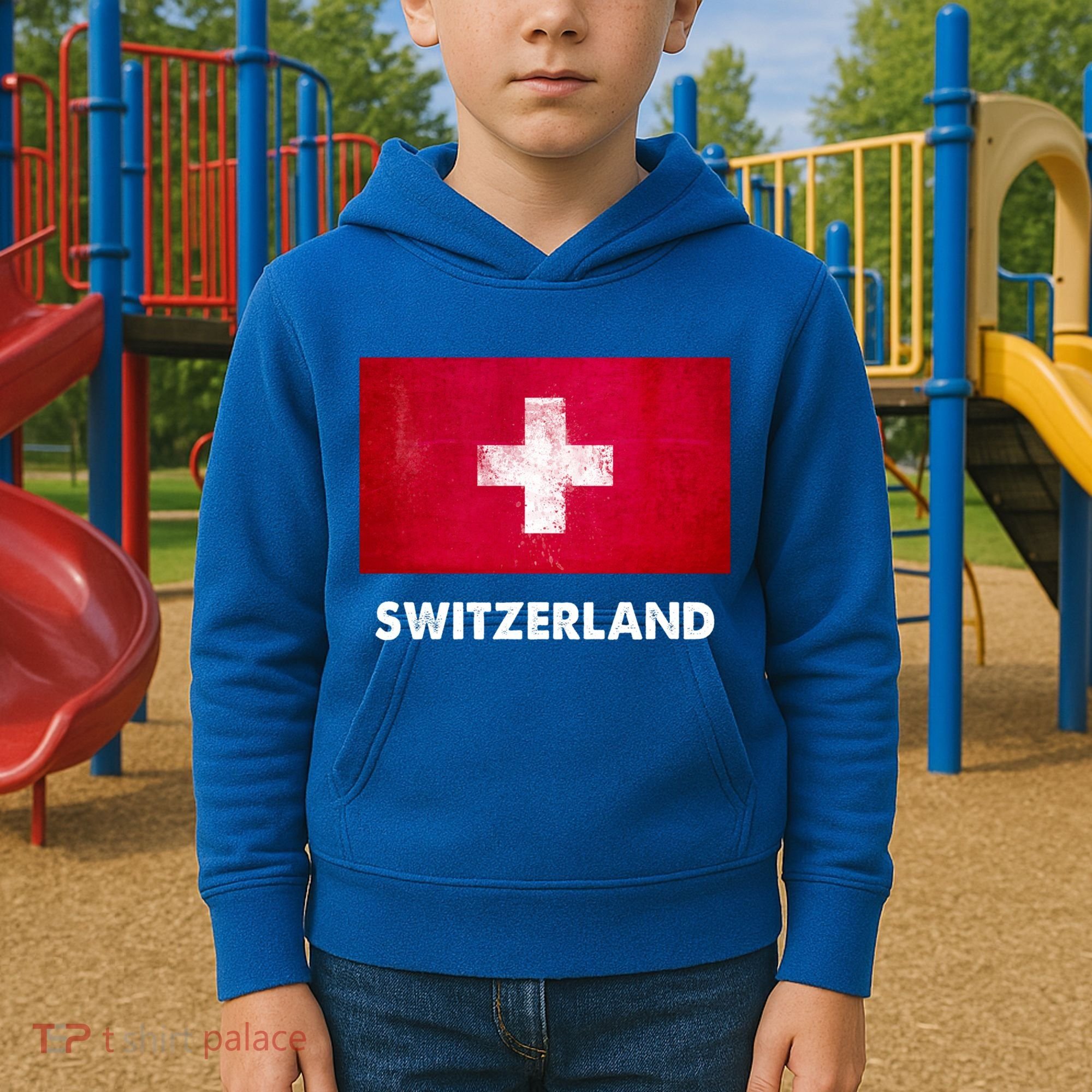Swiss Switzerland Flag Cute Gift Kids Hoodie