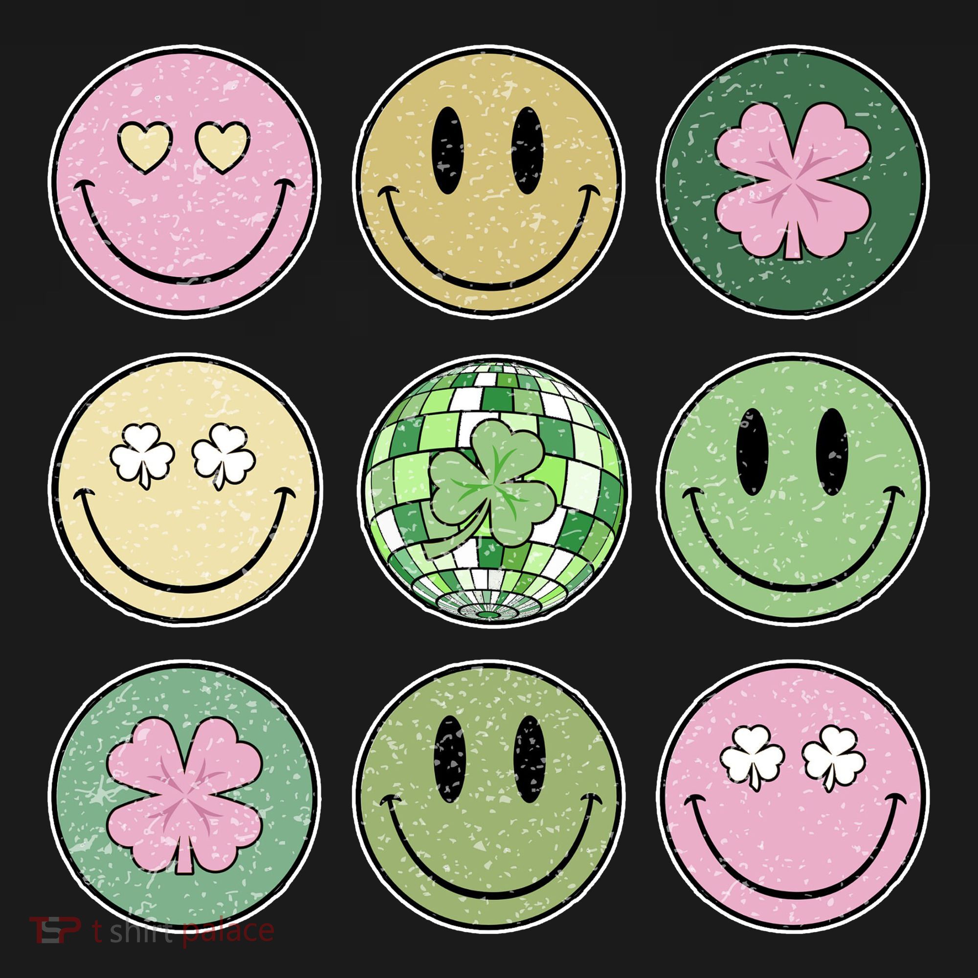 Shamrock Smile Face Disco Retro Groovy St Patricks Day Lucky Doggie Tank