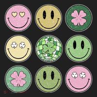 Shamrock Smile Face Disco Retro Groovy St Patricks Day Lucky Beanie thumb 2