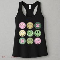 Shamrock Smile Face Disco Retro Groovy St Patricks Day Lucky Women's Tank Top thumb 3