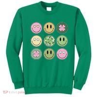 Shamrock Smile Face Disco Retro Groovy St Patricks Day Lucky Sweatshirt thumb 0