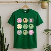 Shamrock Smile Face Disco Retro Groovy St Patricks Day Lucky T-Shirt thumb 2