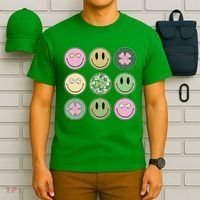 Shamrock Smile Face Disco Retro Groovy St Patricks Day Lucky T-Shirt thumb 6