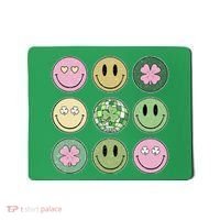 Shamrock Smile Face Disco Retro Groovy St Patricks Day Lucky Mousepad thumb 0