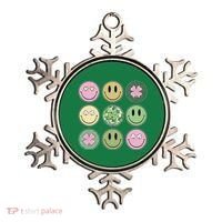 Shamrock Smile Face Disco Retro Groovy St Patricks Day Lucky Ornament thumb 0