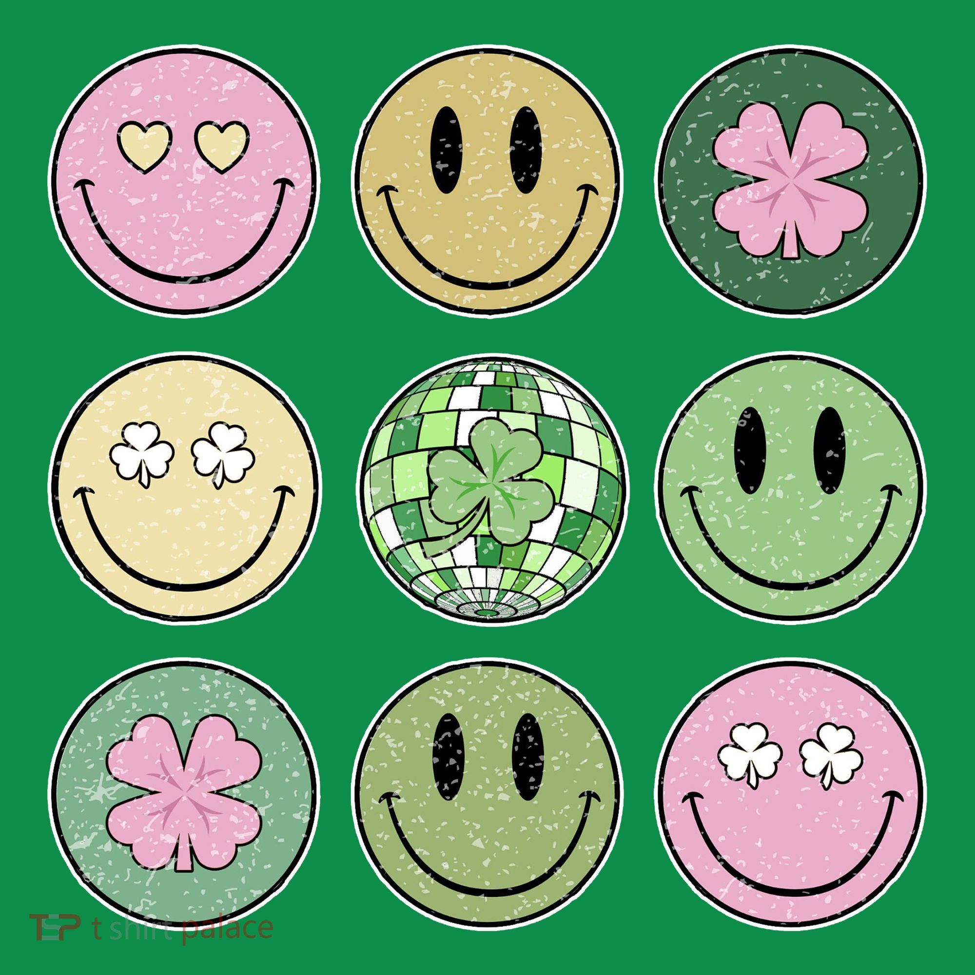 Shamrock Smile Face Disco Retro Groovy St Patricks Day Lucky Ornament