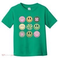 Shamrock Smile Face Disco Retro Groovy St Patricks Day Lucky Toddler T-Shirt thumb 0