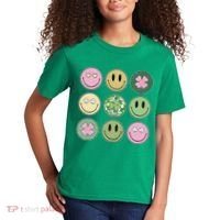 Shamrock Smile Face Disco Retro Groovy St Patricks Day Lucky Kids T-Shirt thumb 2