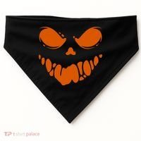 Scary Spooky Face Halloween Gift USA-Made Doggie Bandana thumb 0