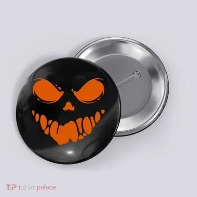 Scary Spooky Face Halloween Gift Button