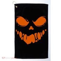 Scary Spooky Face Halloween Gift Golf Towel thumb 0