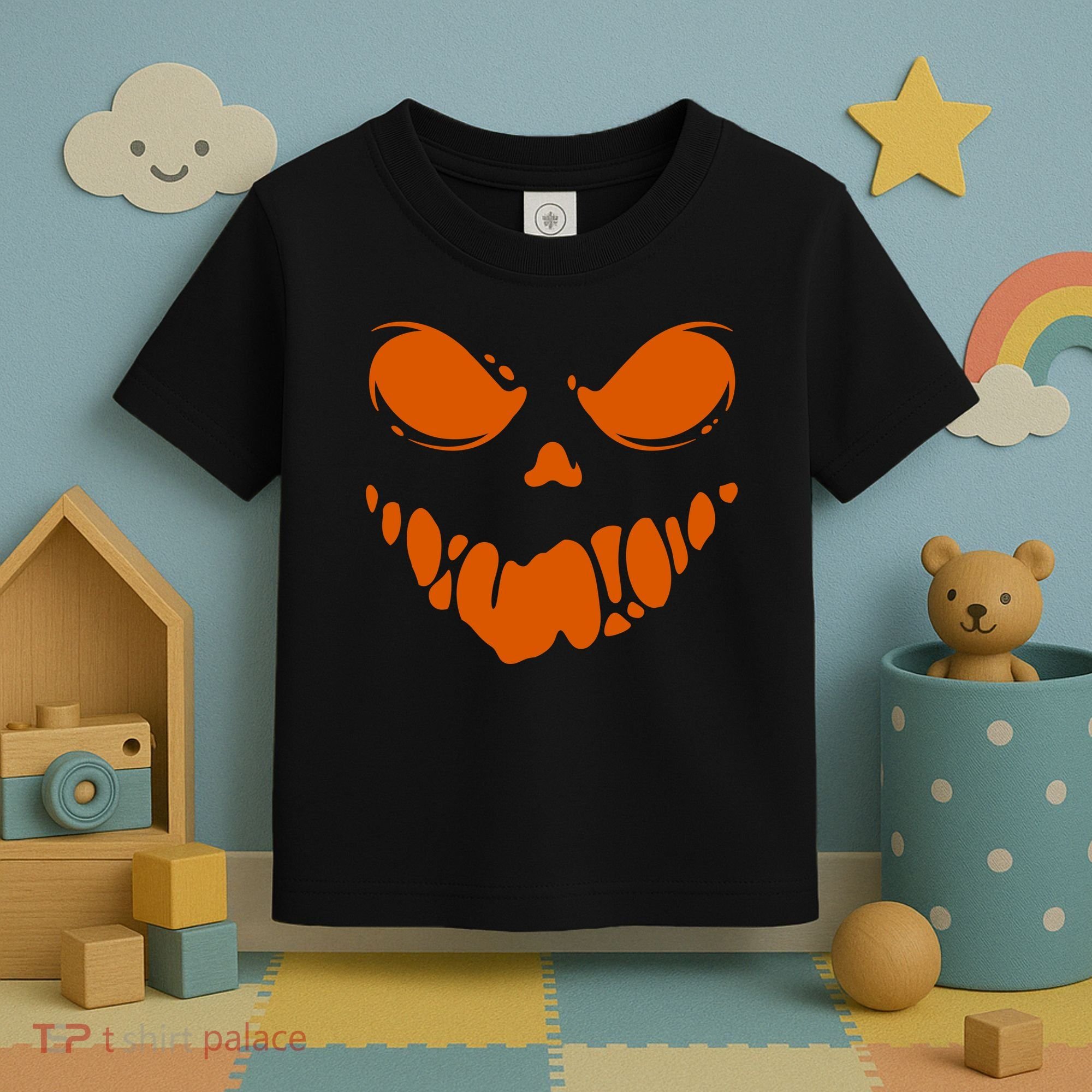 Scary Spooky Face Halloween Gift Toddler T-Shirt