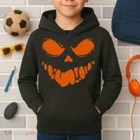Scary Spooky Face Halloween Gift Kids Hoodie thumb 2