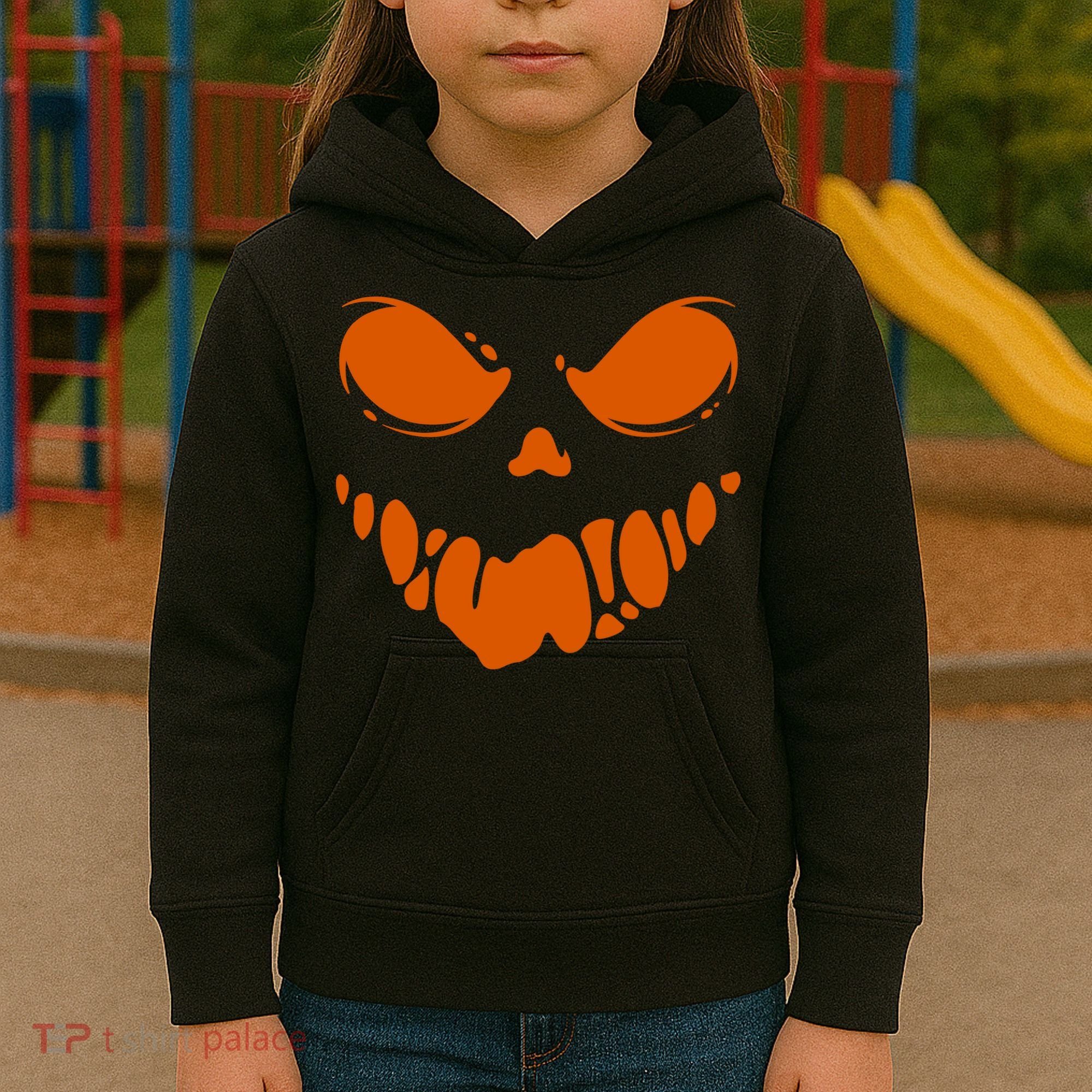 Scary Spooky Face Halloween Gift Kids Hoodie